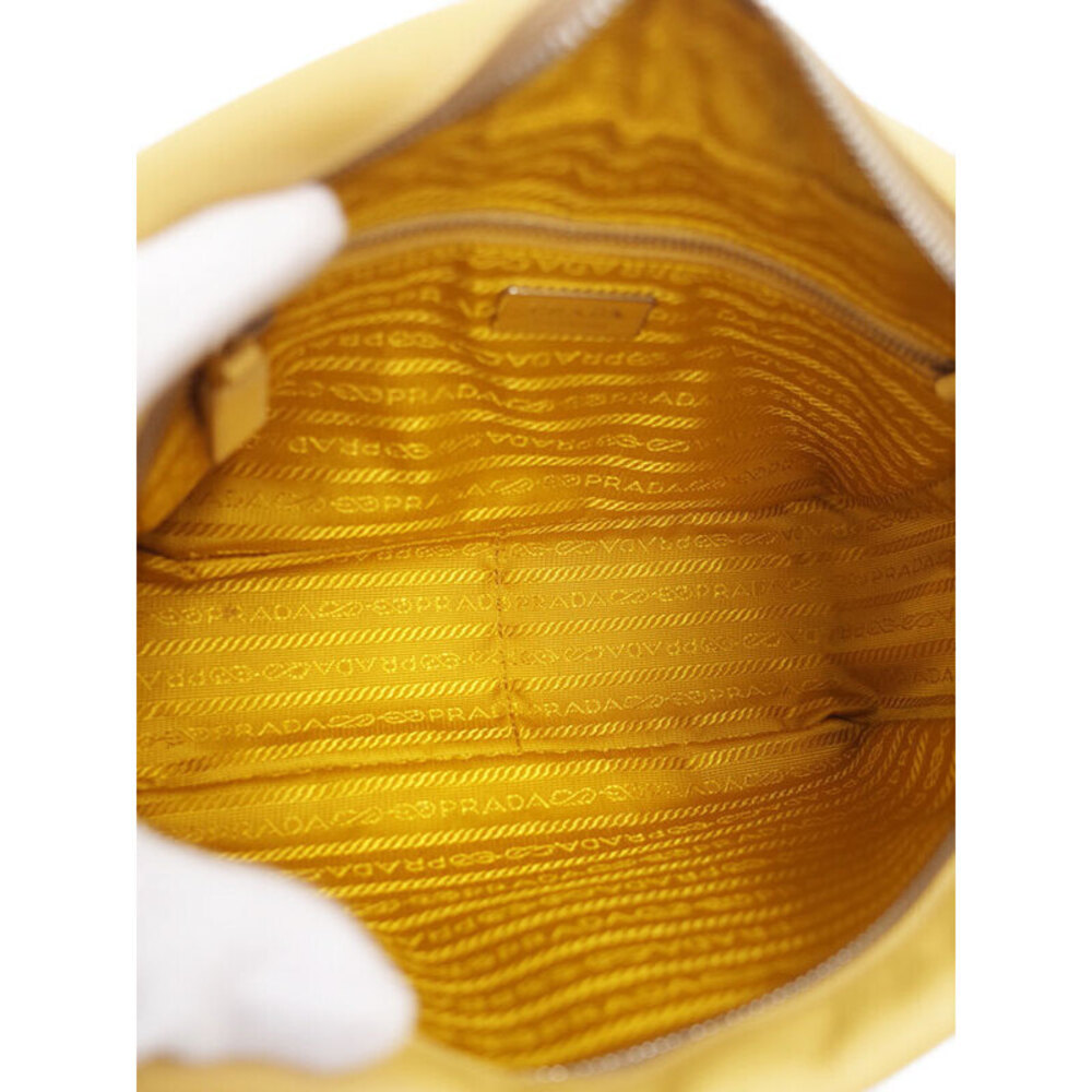 Prada Saffiano leather Bauletto handbag Yellow - Picture 3 of 9
